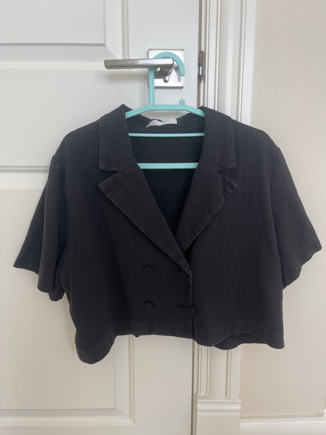 OAK + FORT Double-Breasted Cropped Blouse  - L