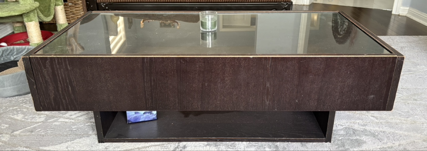 Coffee Table with Glass Top & Drawer - photo 3