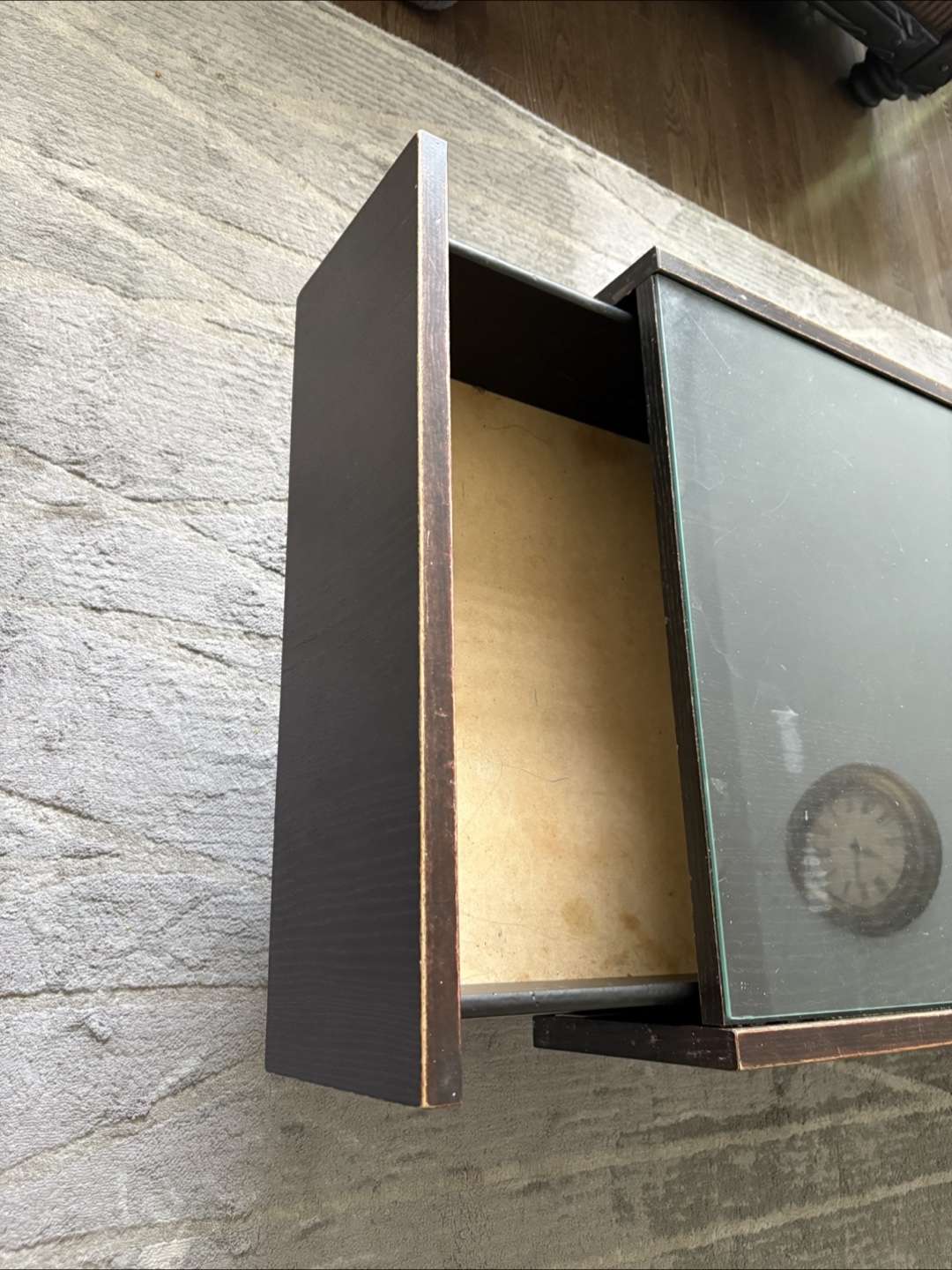 Coffee Table with Glass Top & Drawer - photo 5