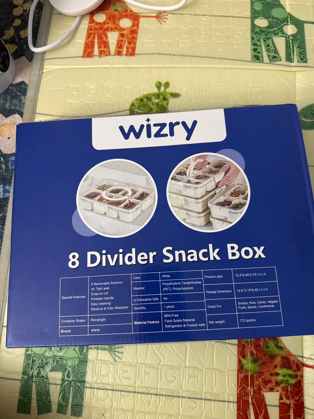Wizry 8 Divider Snack Box - White image indicator(2)