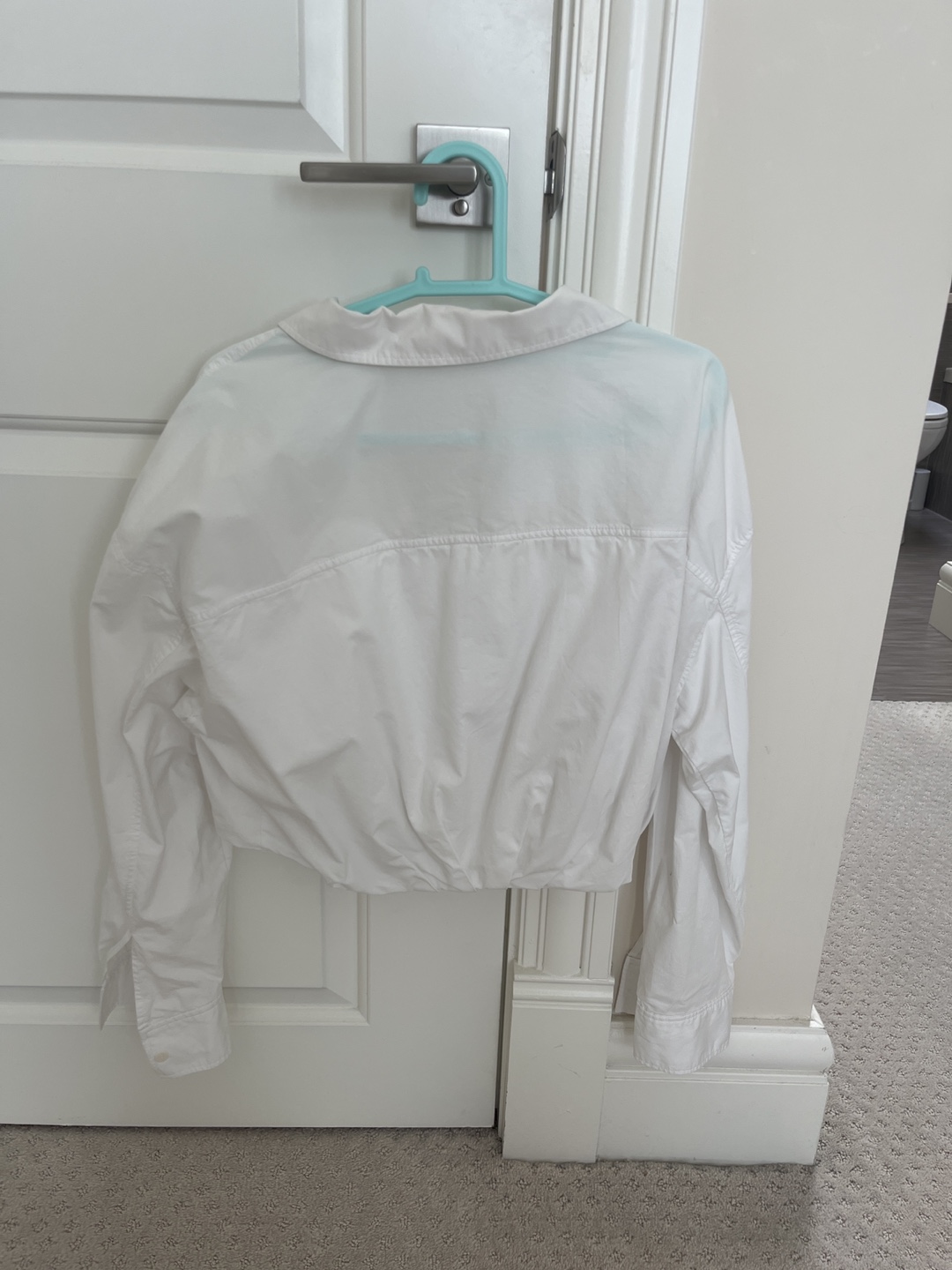 Zara White Cropped Button Up Shirt - Size XL - photo 2
