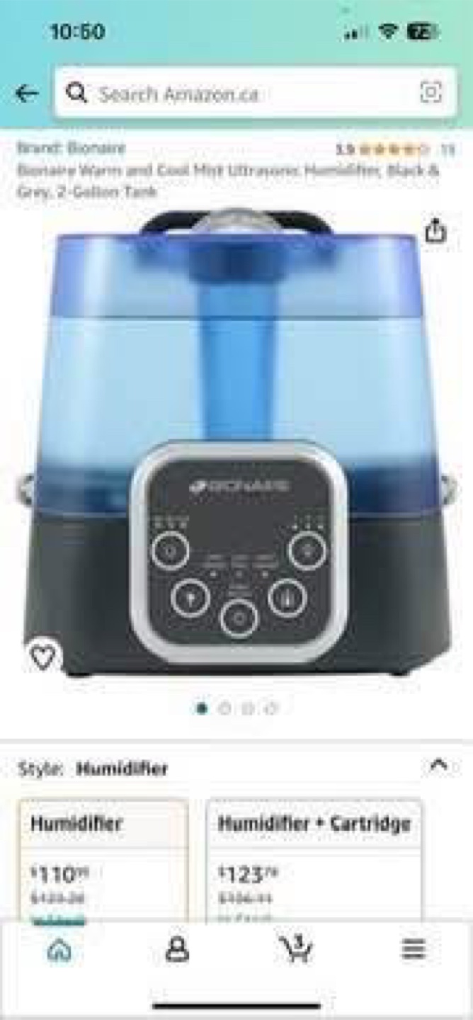 Bionaire Warm and Cool Mist Ultrasonic Humidifier - photo 2
