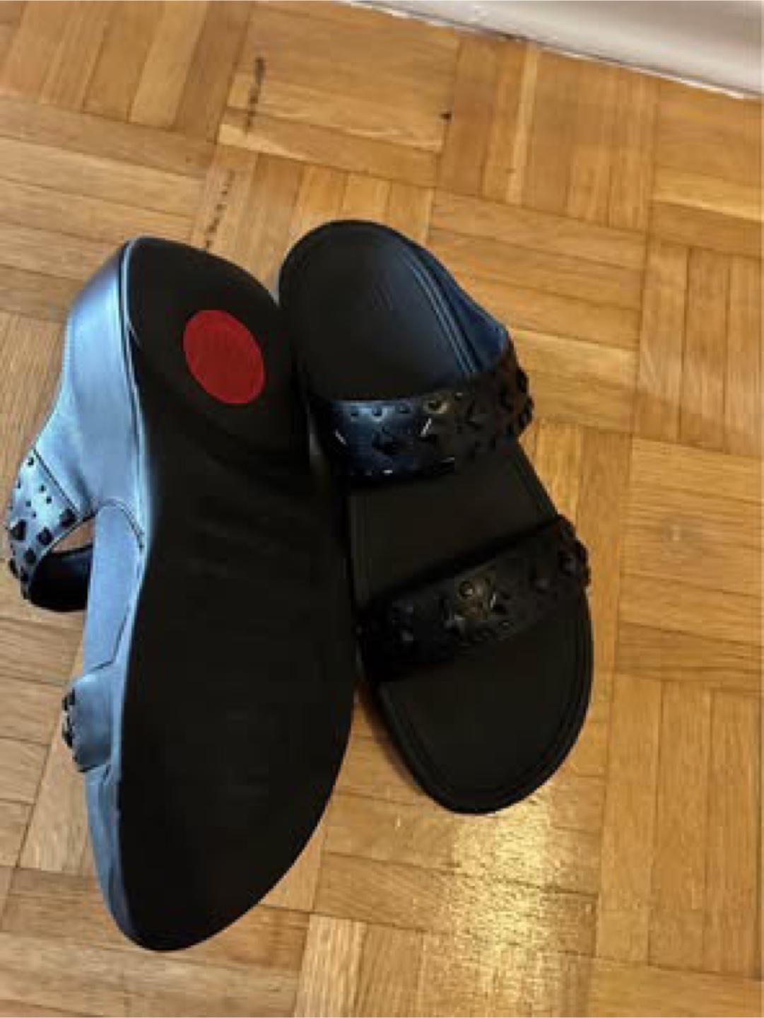Fitflop Black Studded Slide Sandals Size 7