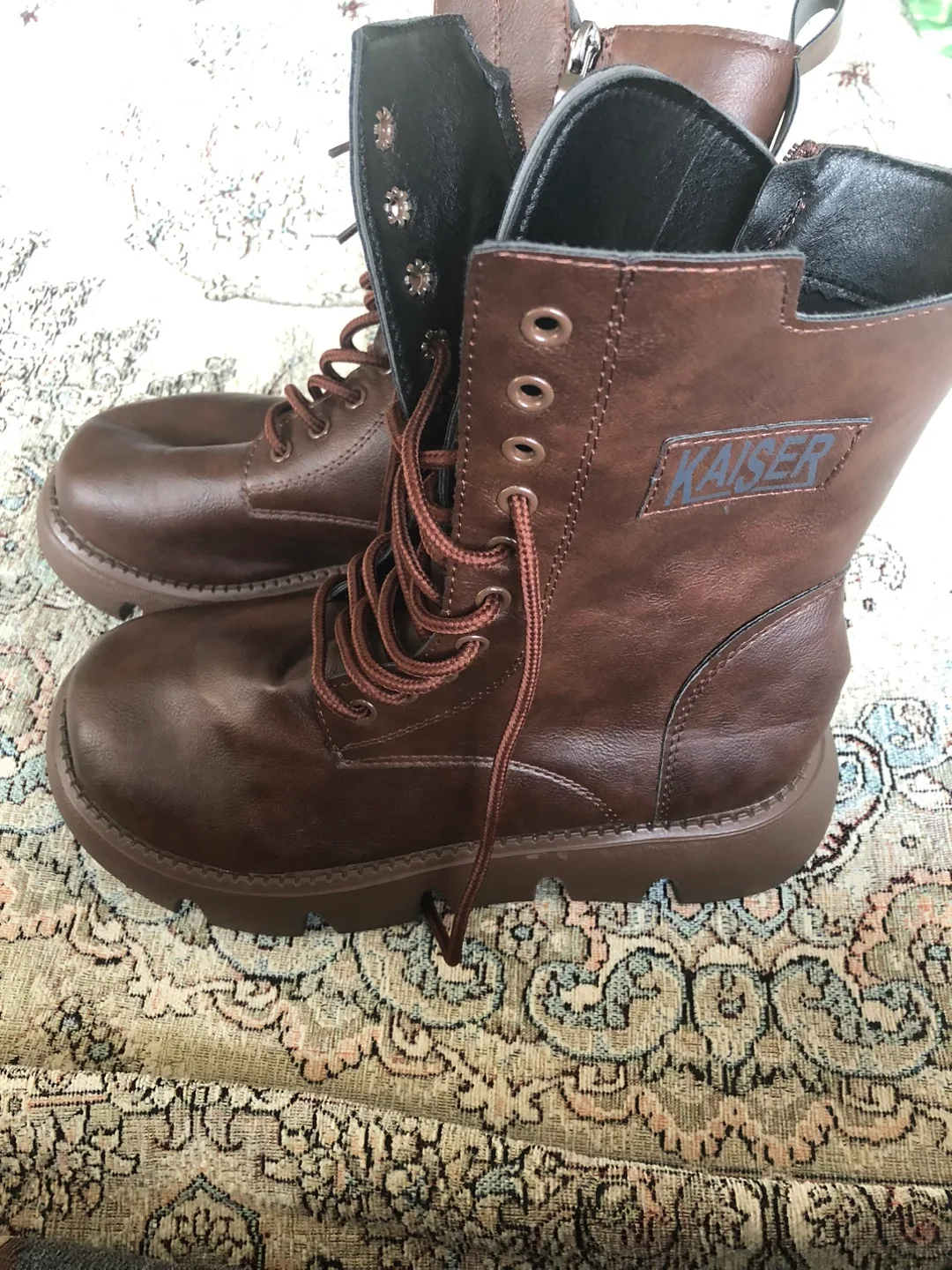 Kaiser Brown Leather Boots - Size 40 thumbnail