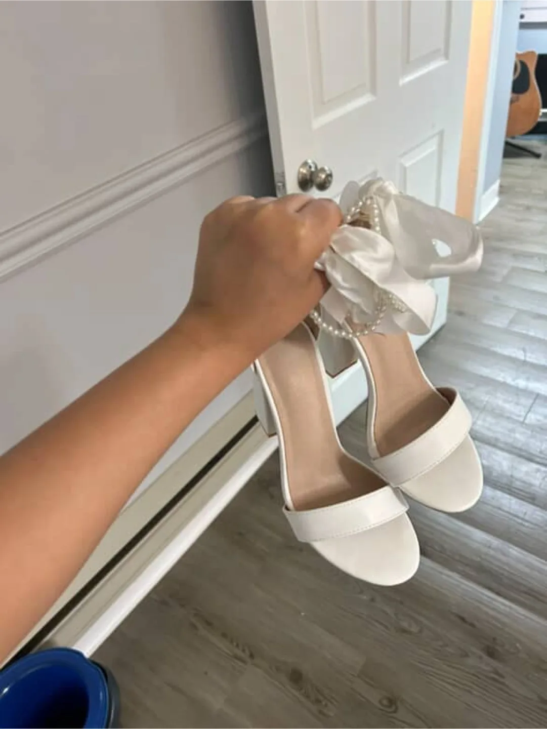 White Heels with Pearl Detail thumbnail