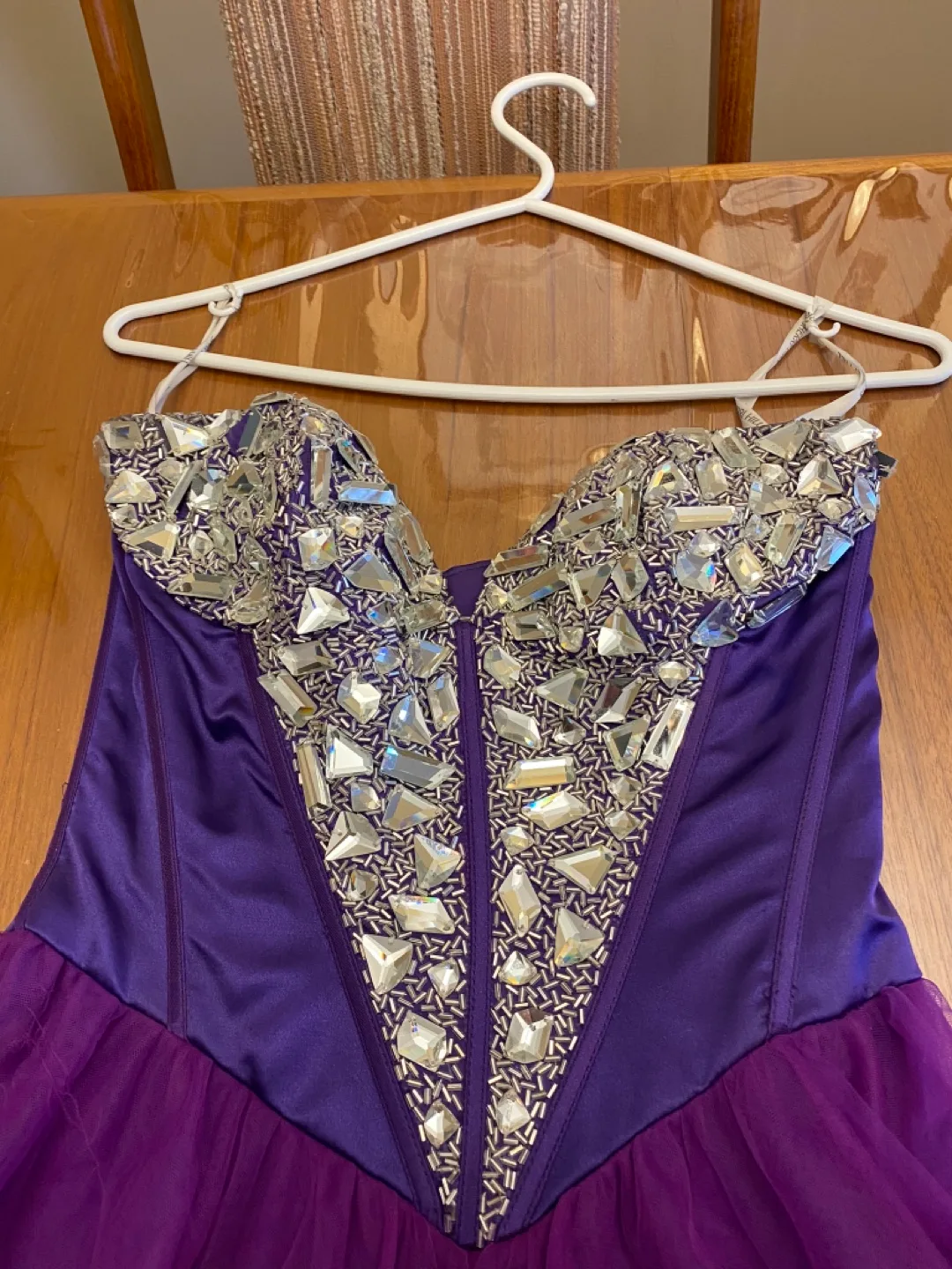 Sherri Hill Designer Purple Dress Size 4 image indicator(2)