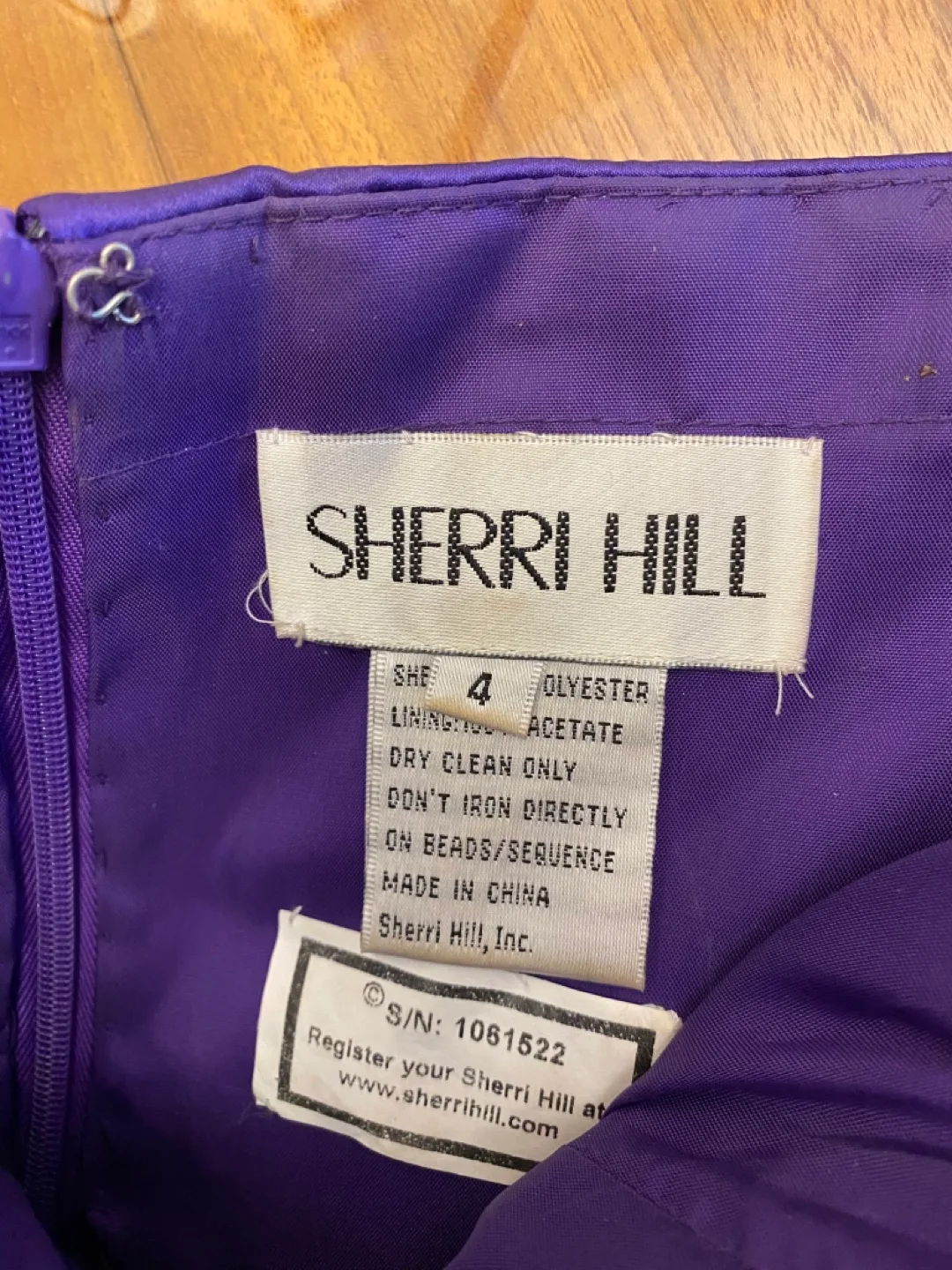 Sherri Hill Designer Purple Dress Size 4 image indicator(4)