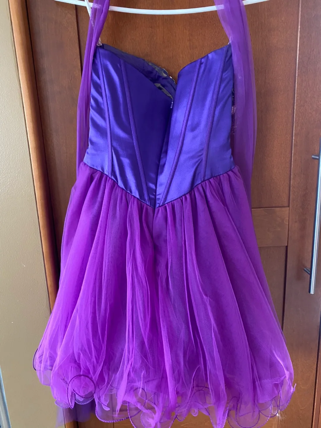 Sherri Hill Designer Purple Dress Size 4 image indicator(3)