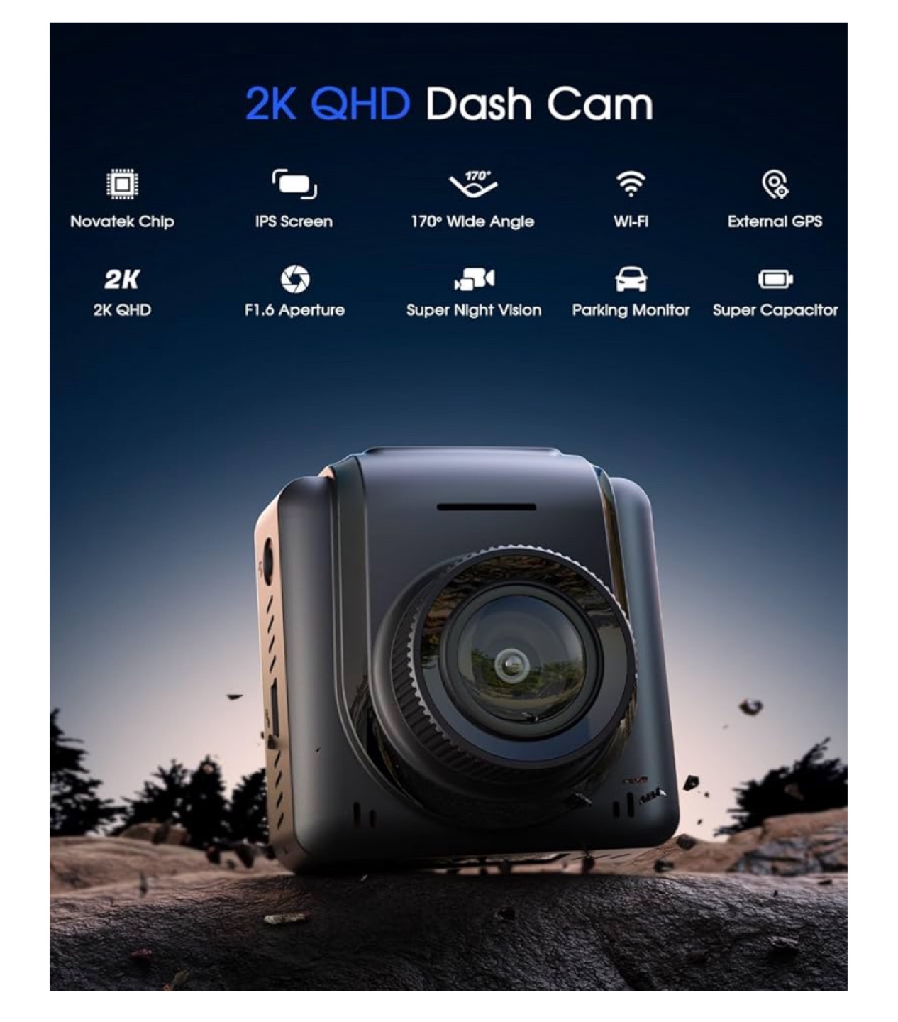 Avylet 2K QHD Dash Cam with Wi-Fi and GPS - photo 2