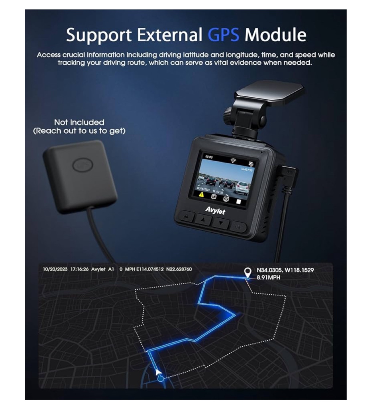Avylet 2K QHD Dash Cam with Wi-Fi and GPS - photo 4