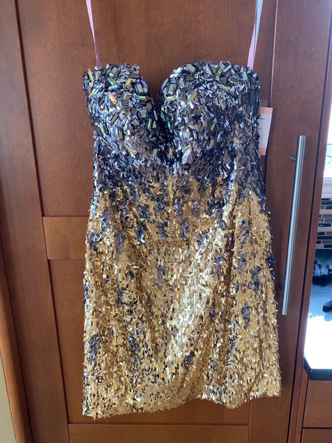 Blush Prom Dress - Size 4 - Lead/Gold thumbnail