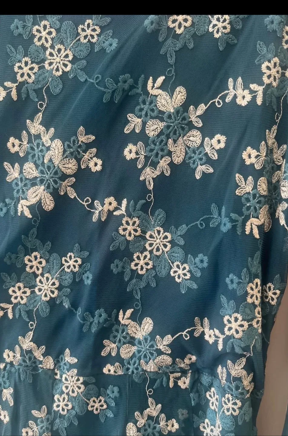 Floral Embroidered Teal Dress image indicator(2)