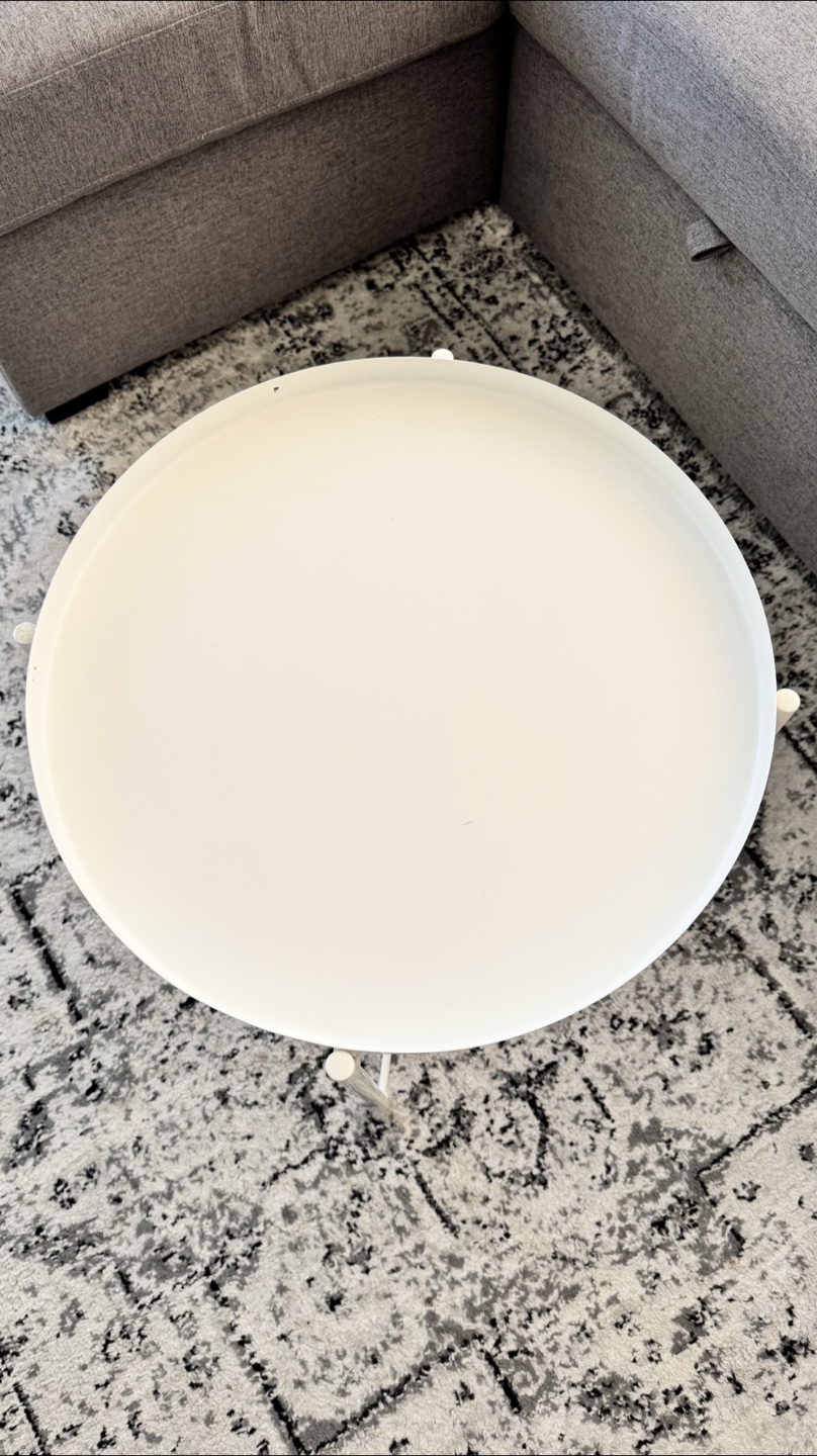 IKEA White Round Side Table - photo 2