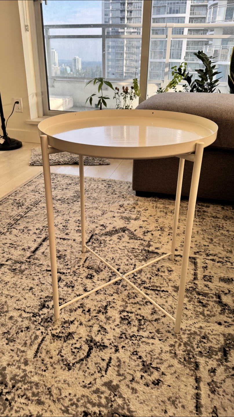 IKEA White Round Side Table