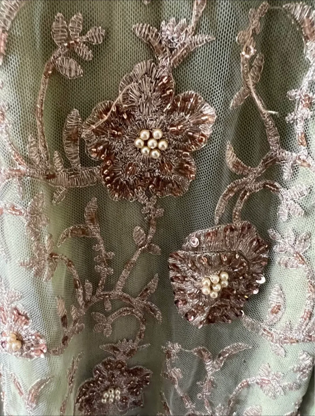 Green shirt and Trouser with Floral Lace image indicator(3)