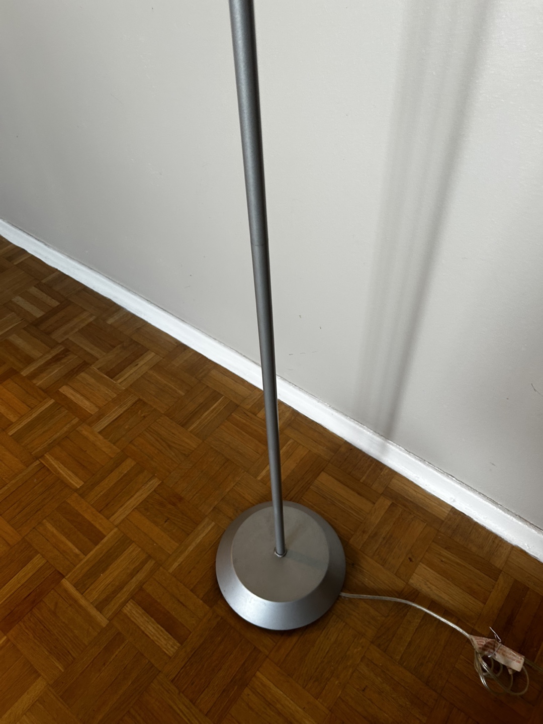Silver Floor Lamp with White Shade - photo 2