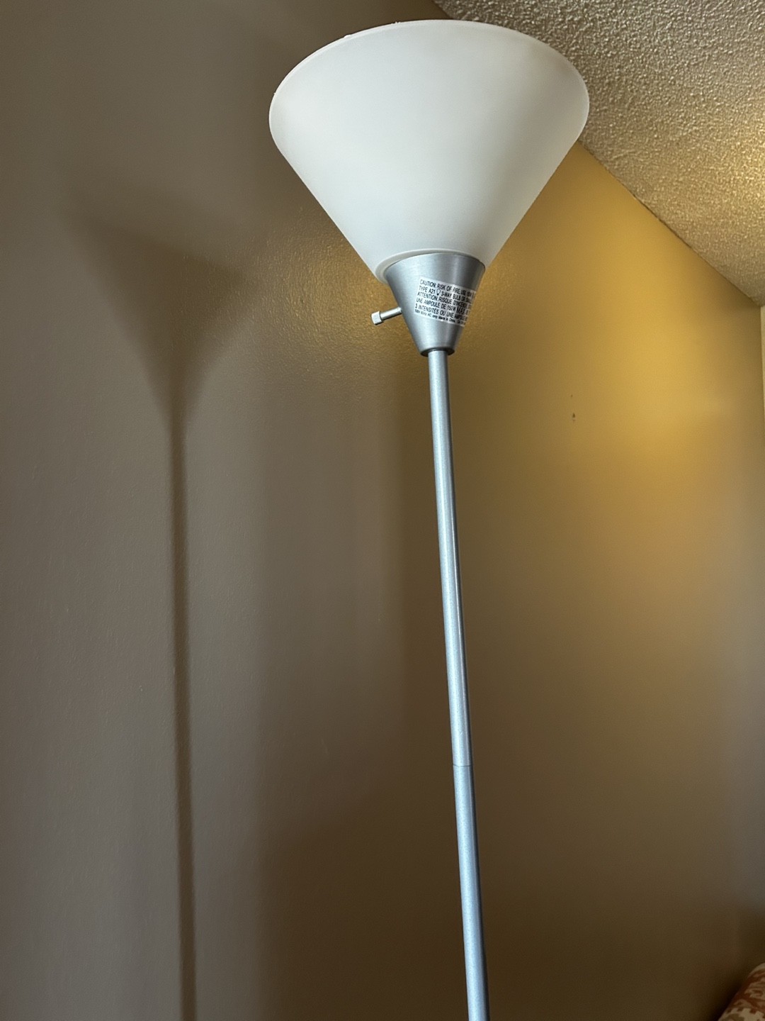 Silver Floor Lamp with White Shade - photo 3