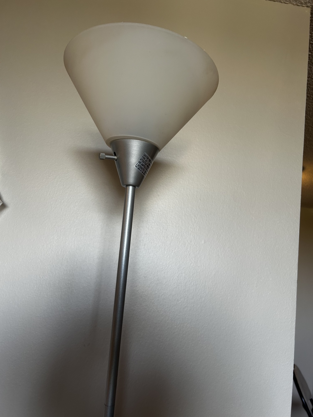 Silver Floor Lamp with White Shade