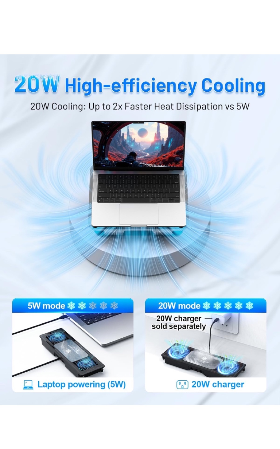 Metfut Laptop Cooling Stand for up to 16" Laptop - photo 2