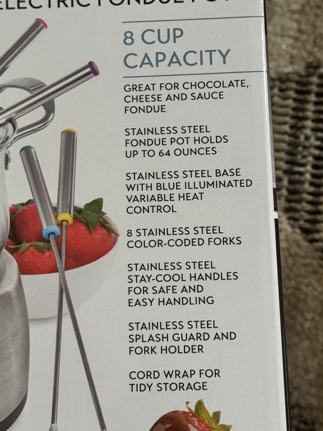 HomeCraft Stainless Steel Deluxe Electric Fondue Pot - NEW - photo 2