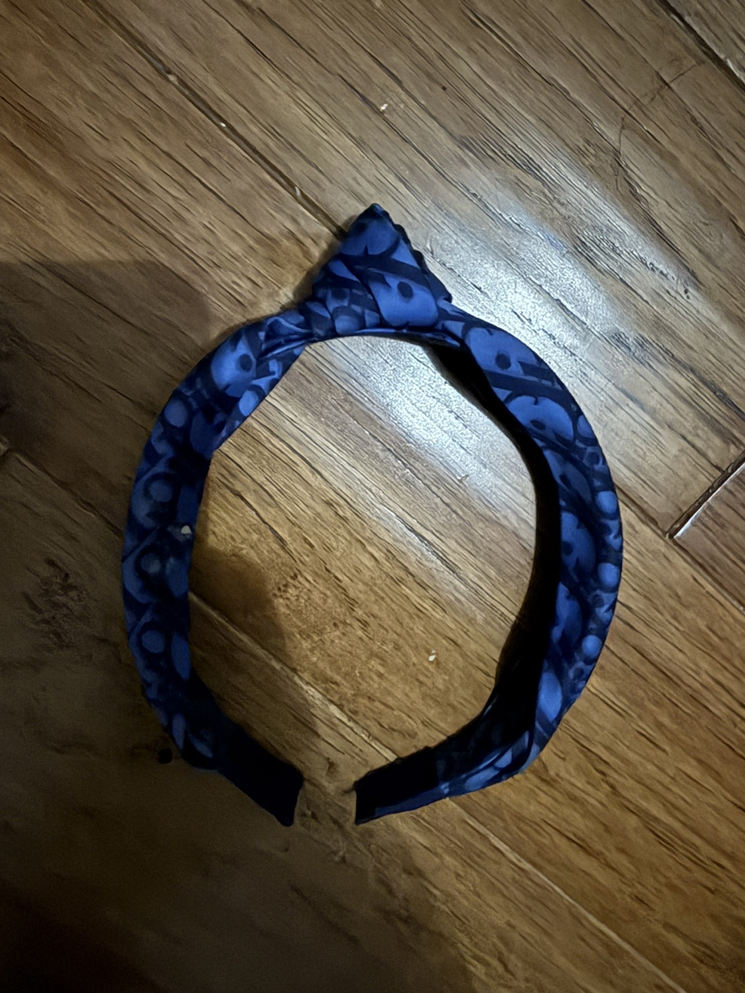 Dior Kids' Blue Oblique Cotton Poplin Headband