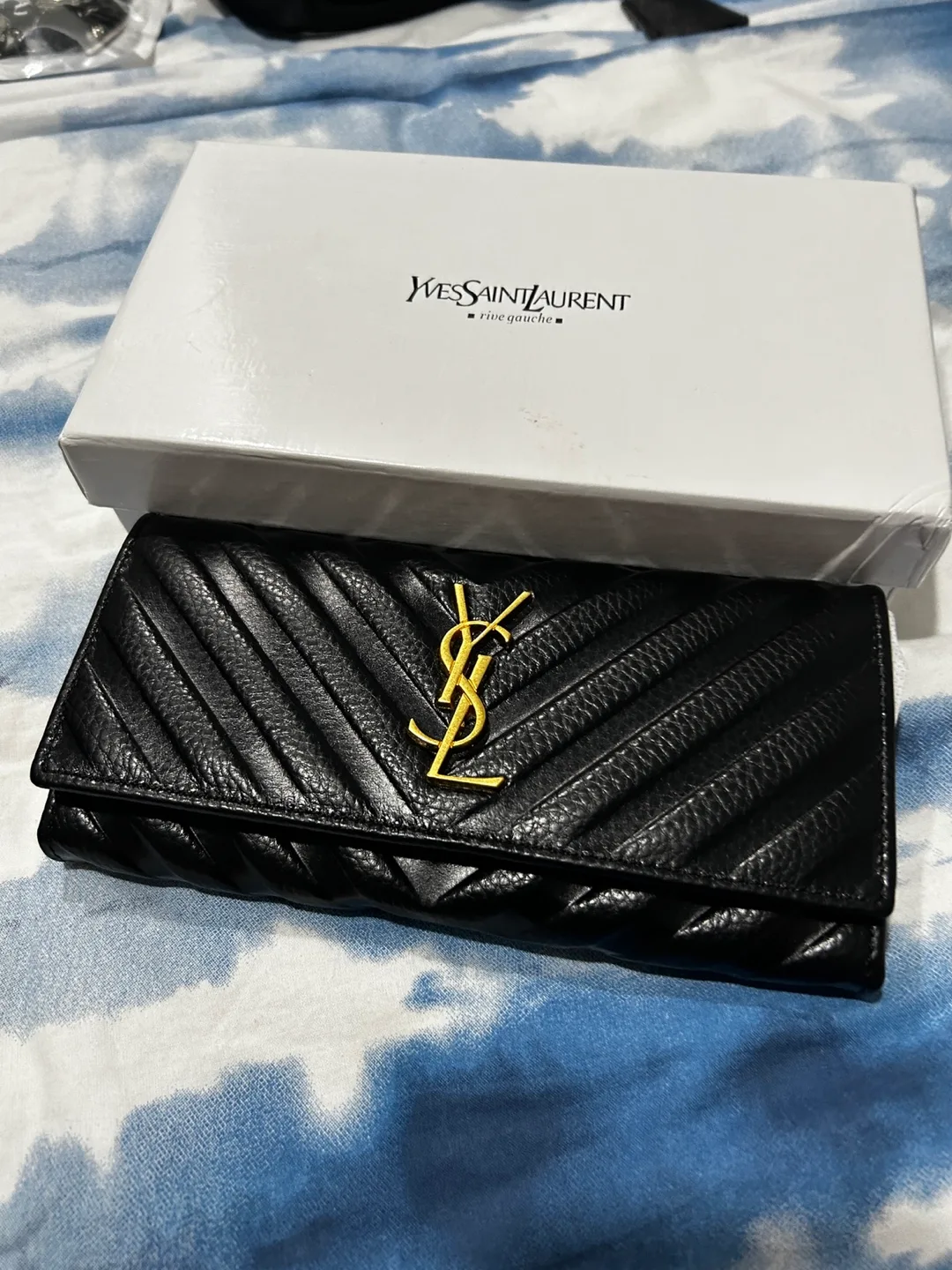 Inspired Yves Saint Laurent Black Leather Wallet thumbnail