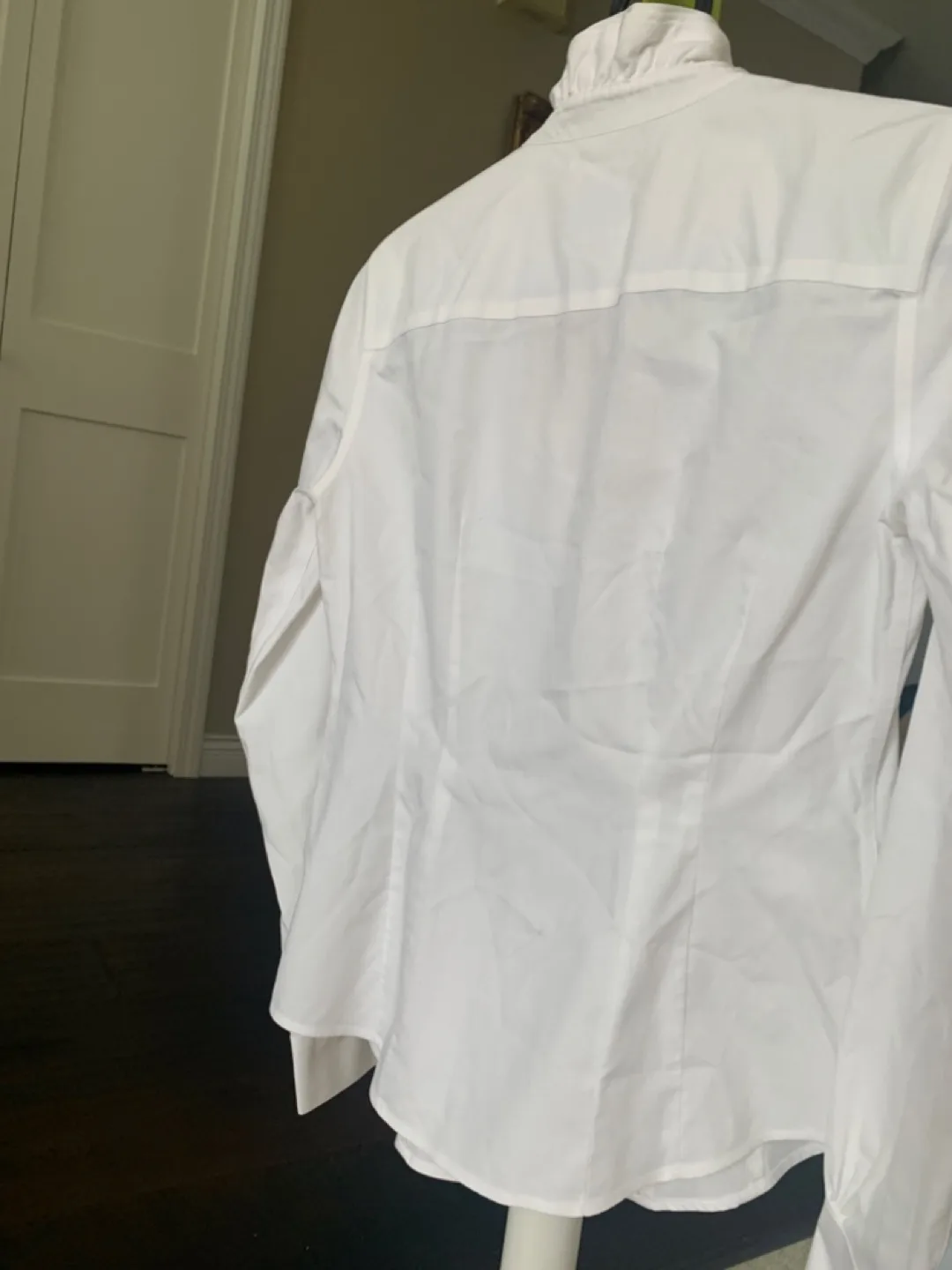 Brooks Brothers White Ruffle Blouse - Petite Fitted image indicator(4)