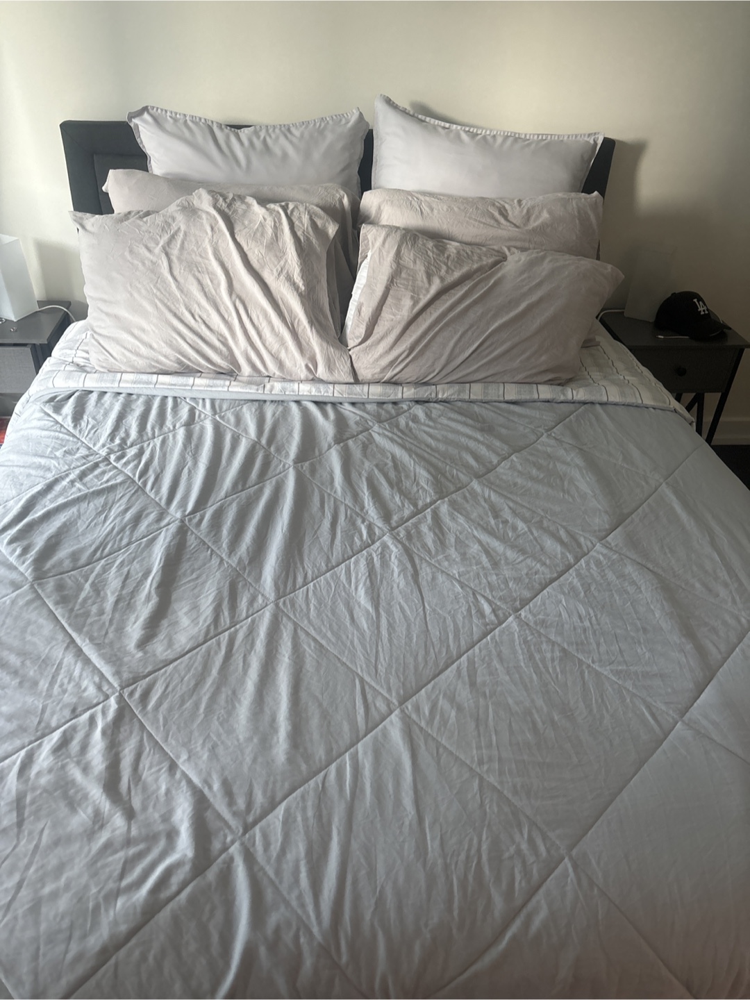 Upholstered Bed Frame - Grey