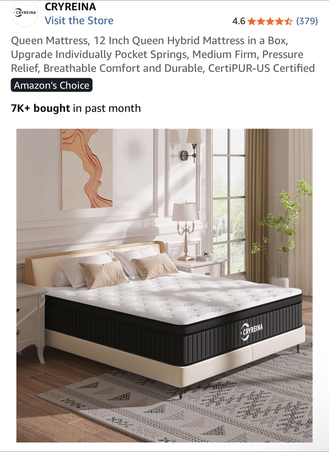 CRYREINA 12 Inch Queen Hybrid Mattress - photo 2