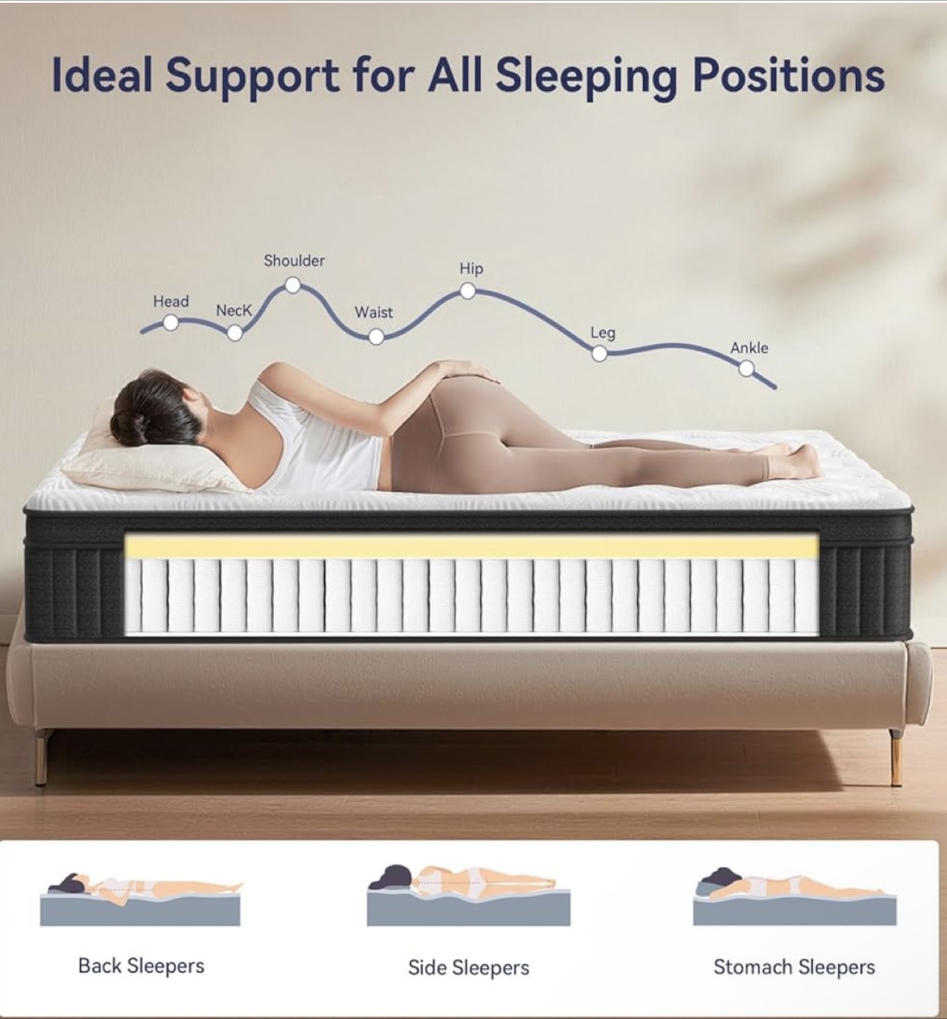 CRYREINA 12 Inch Queen Hybrid Mattress - photo 4