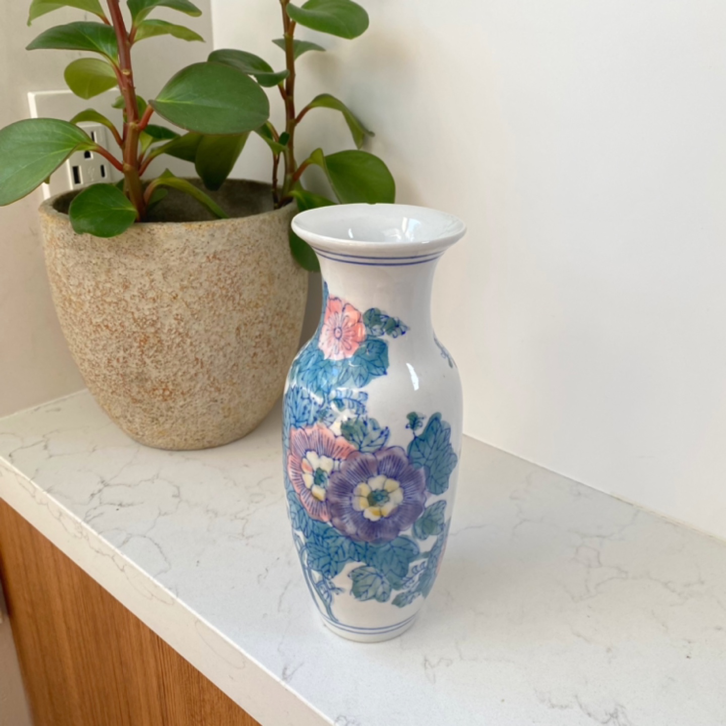 Vintage Floral Ceramic Vase