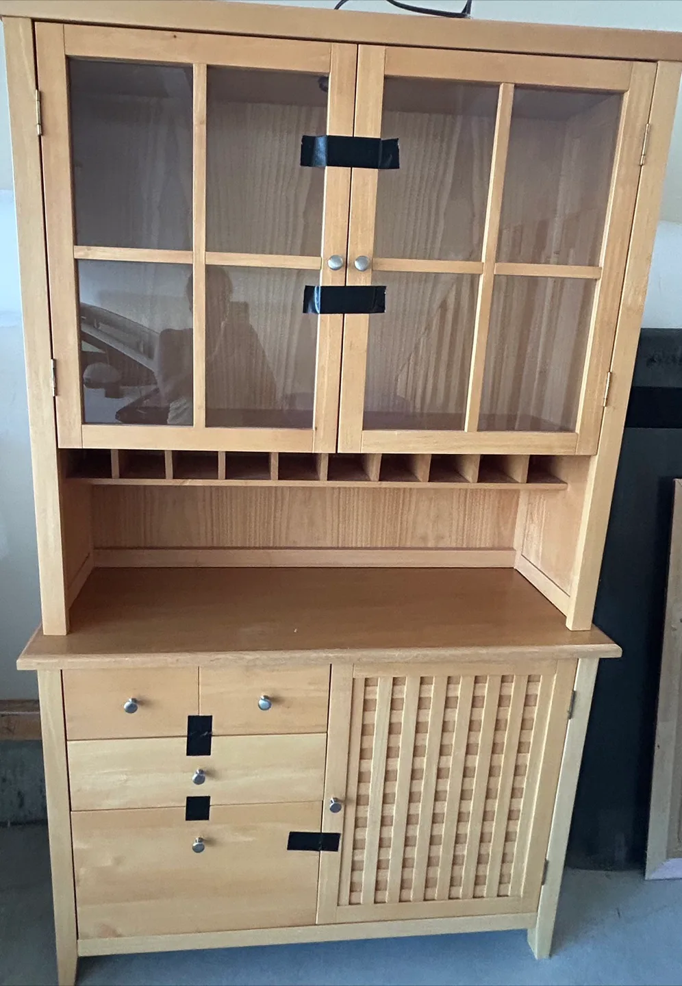 Wooden Hutch with Glass Doors thumbnail