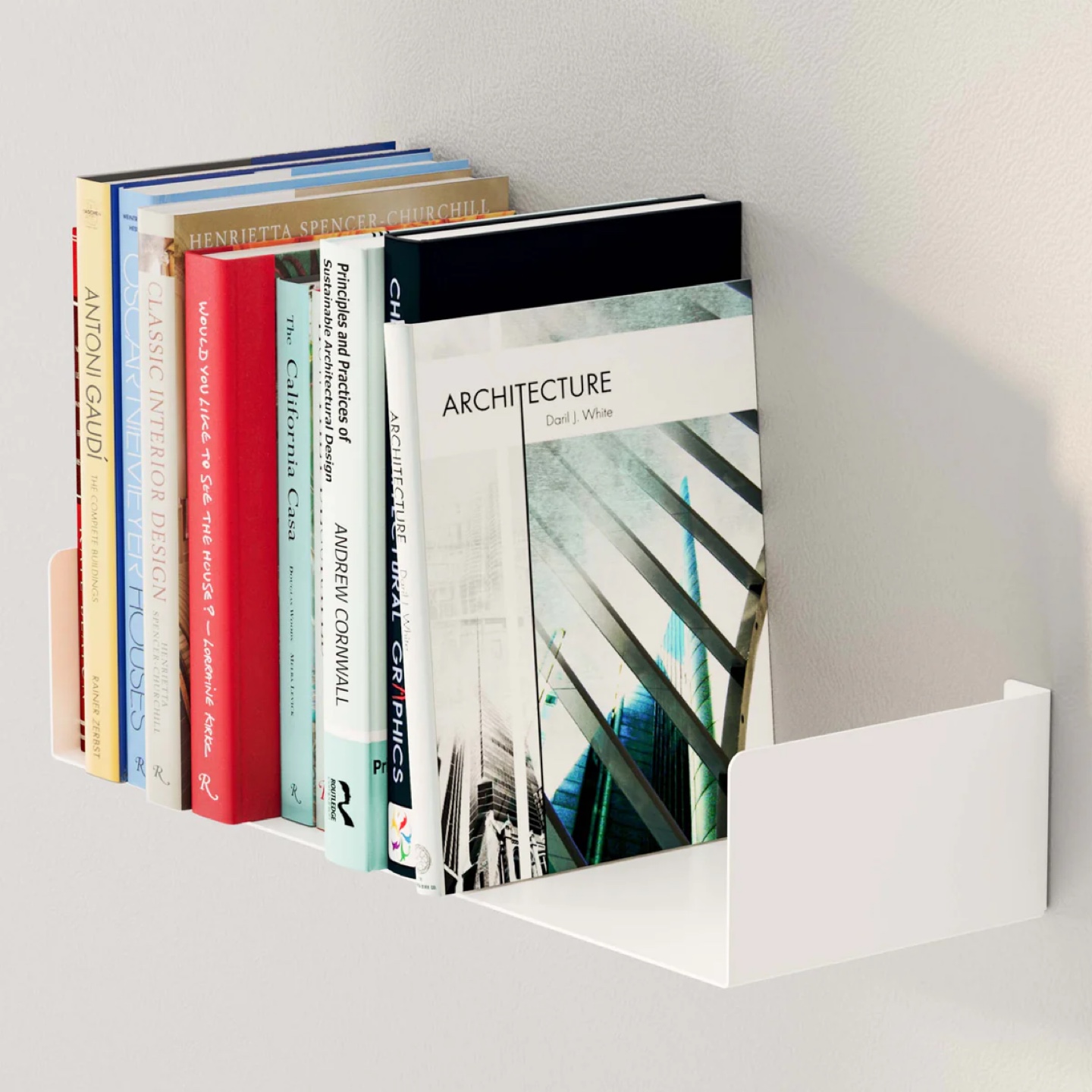 BALI 17'' Floating Metal Wall Shelf - White