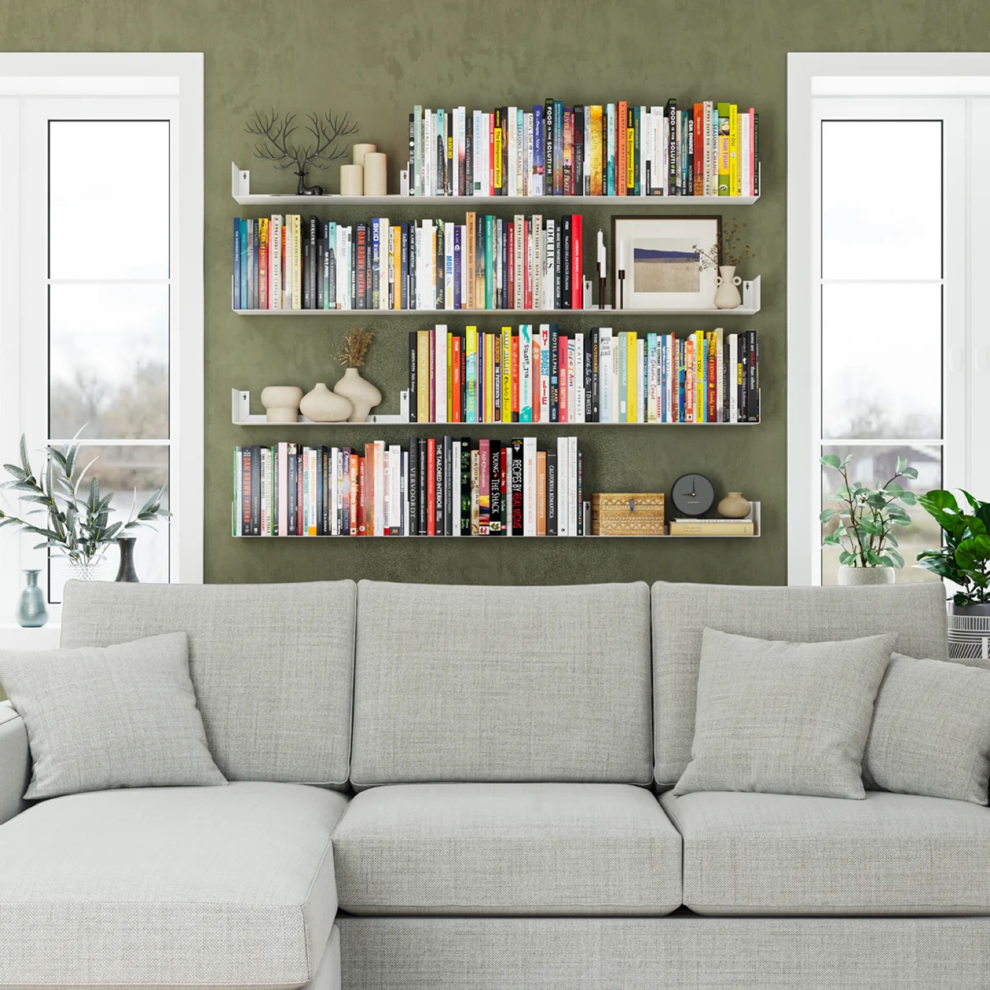 BALI 17'' Floating Metal Wall Shelf - White - photo 4