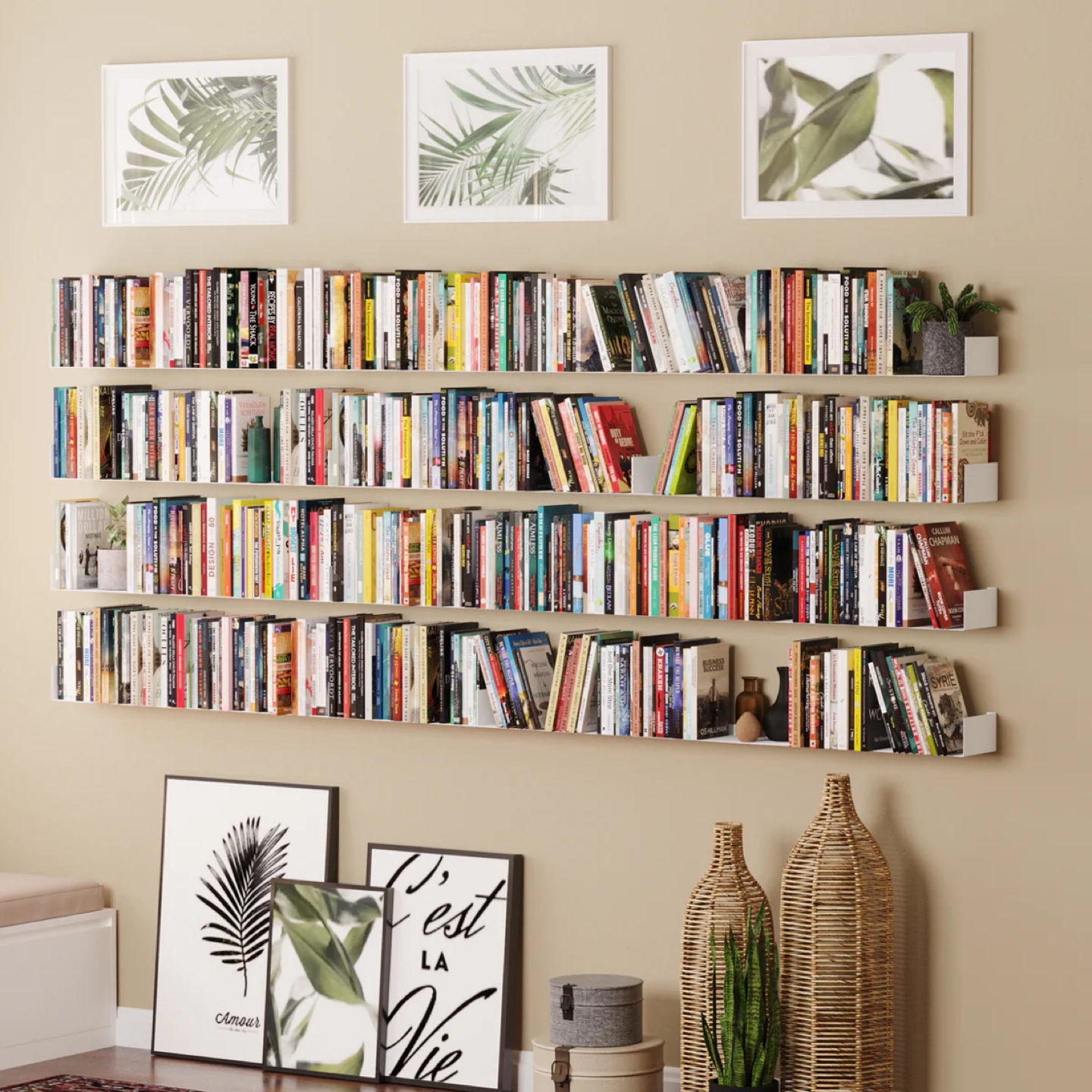 BALI 17'' Floating Metal Wall Shelf - White - photo 3