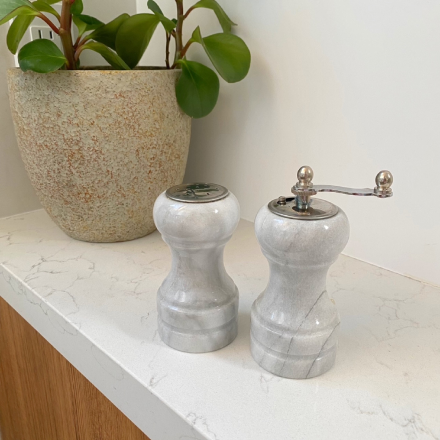 Marble Salt and Pepper Grinder Set