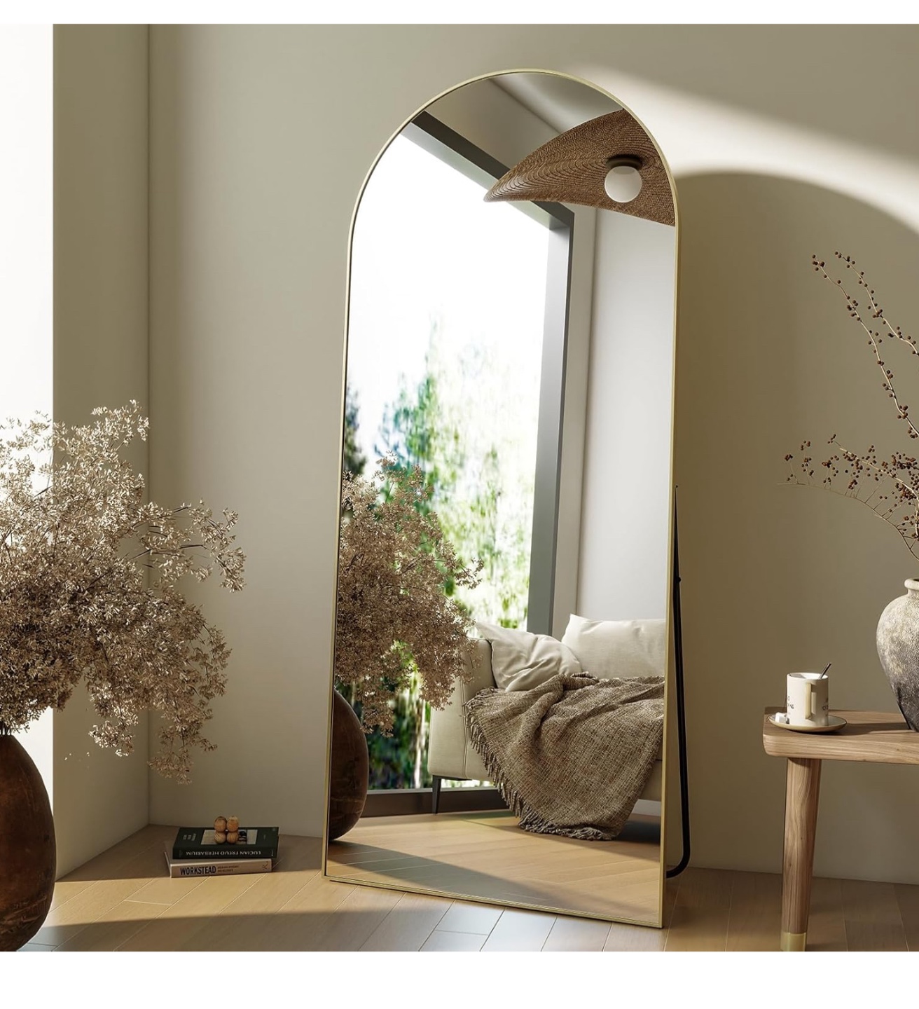 Arch Full Length Mirror - Gold Frame 64” x 21”
