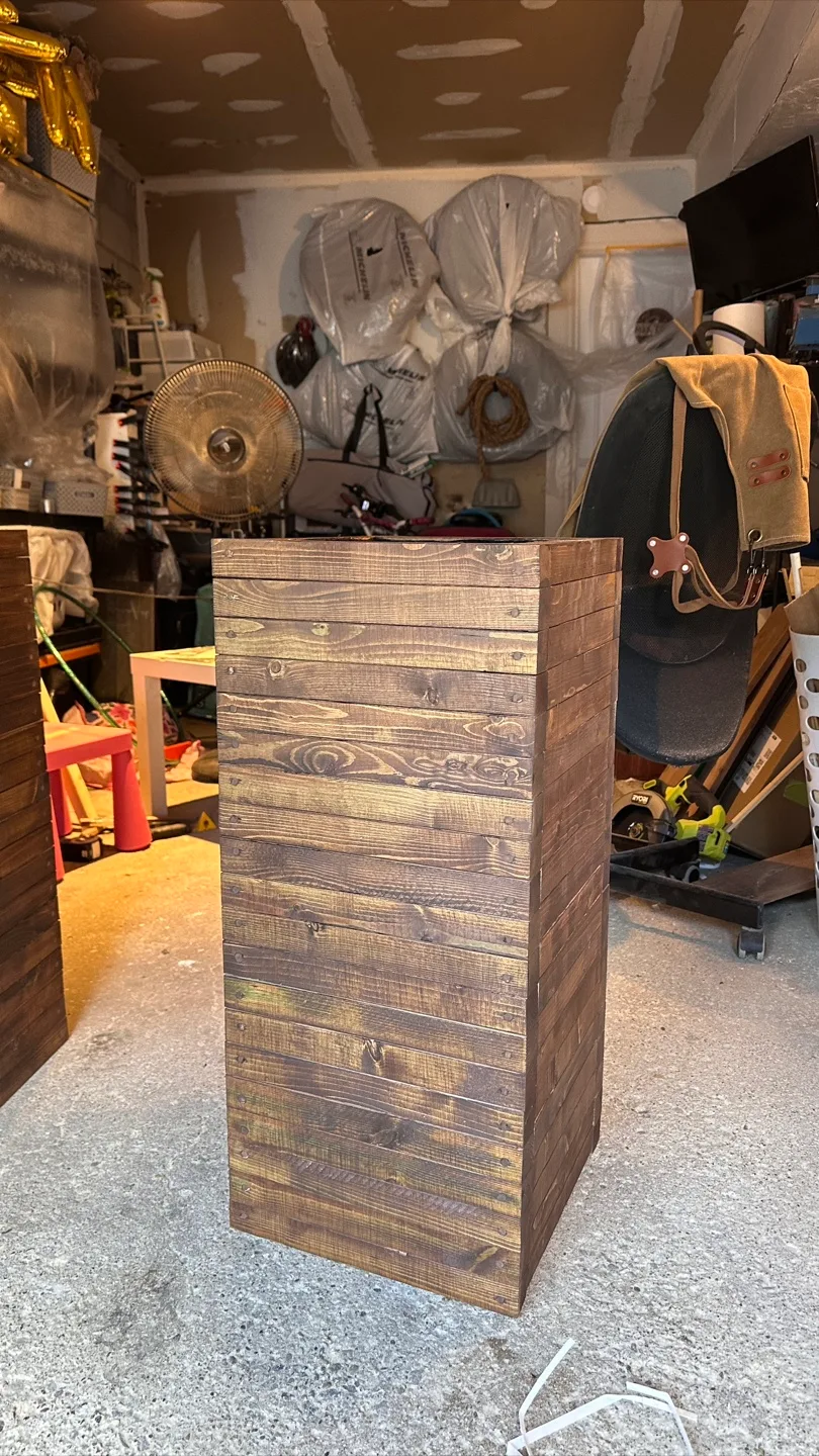 Wood Grain Finish Tall Planter image indicator(3)