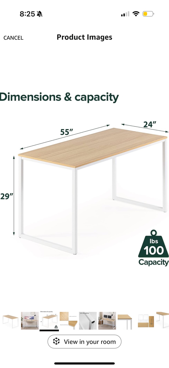 Wood & White Desk (55x24x29) - photo 3