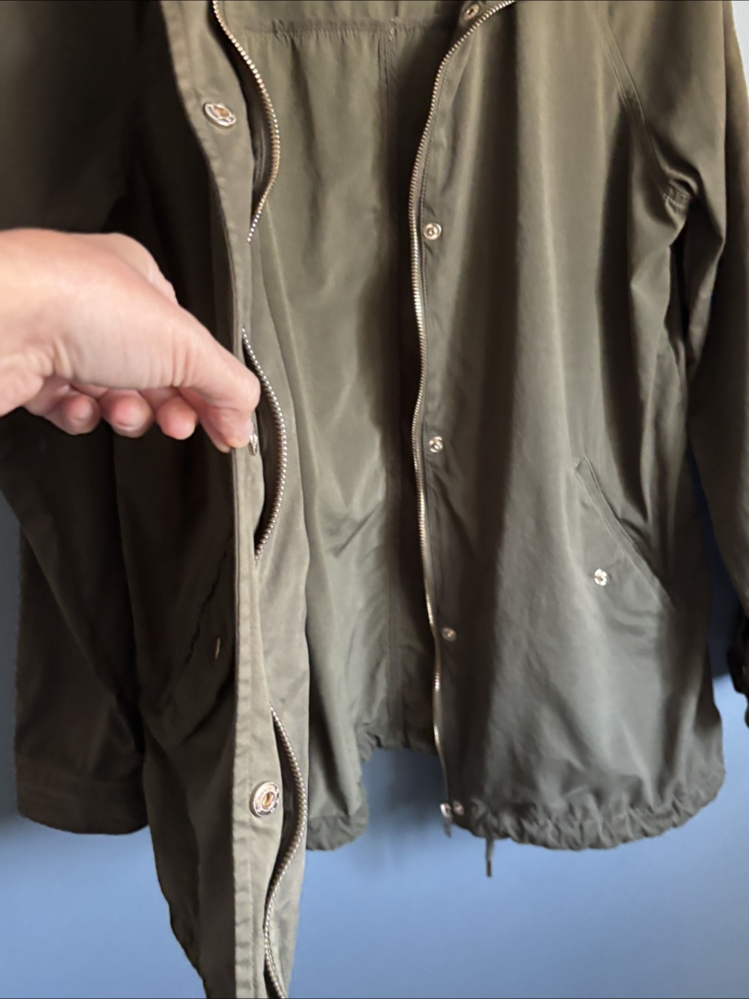 Forever 21 Olive Green Hooded Jacket - Size L - photo 4