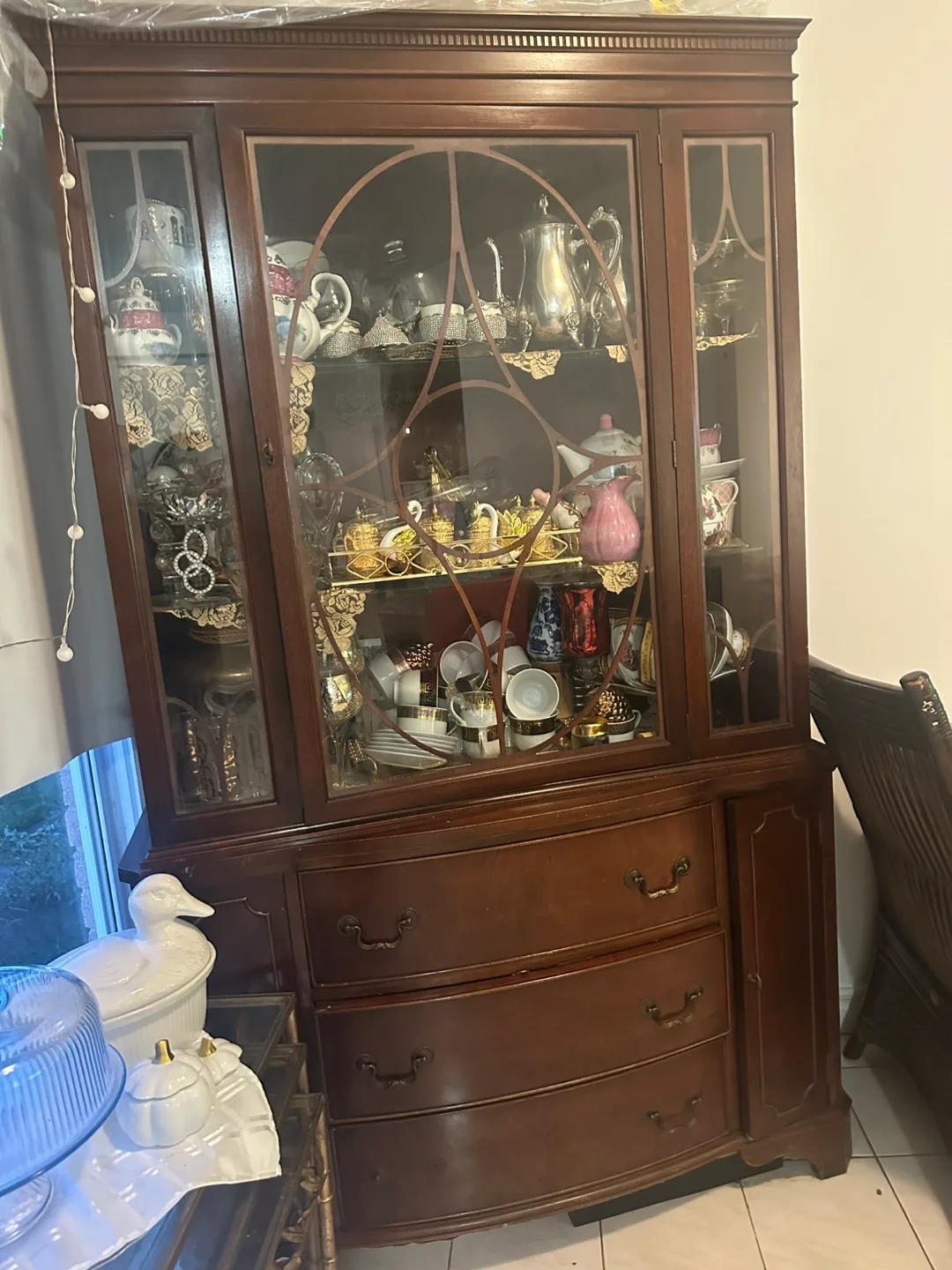 Antique Wooden China Cabinet thumbnail