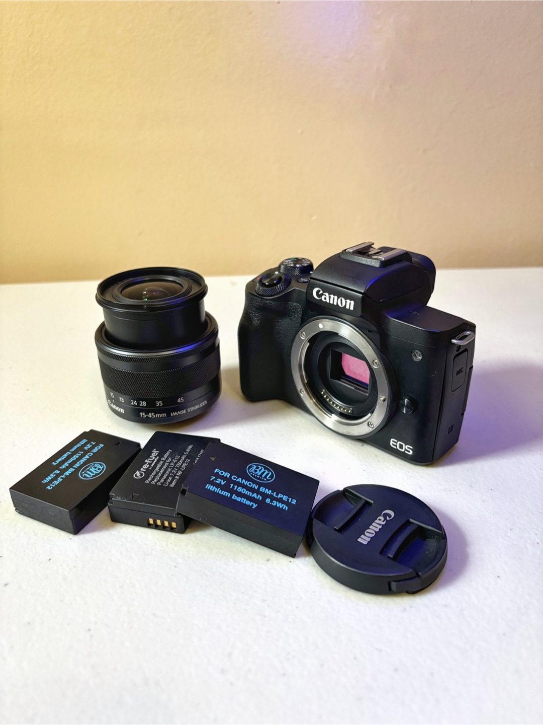 Canon EOS M50 Digital Camera with Lens and accessories