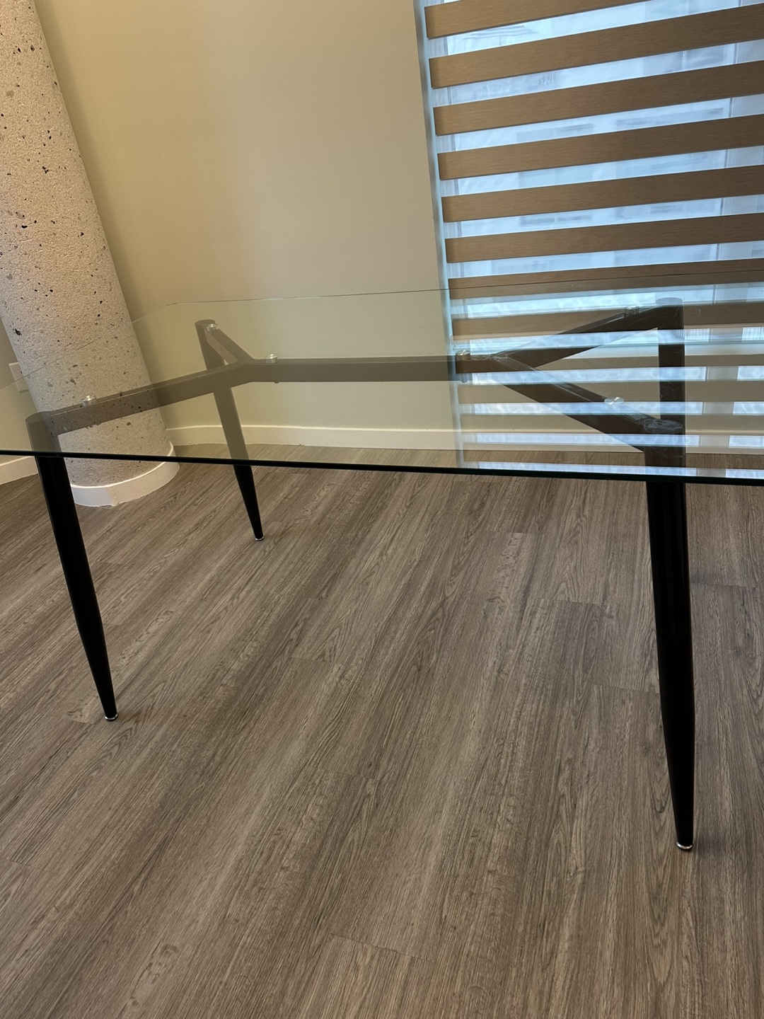 Glass Top Dining Table - Black Legs - photo 3