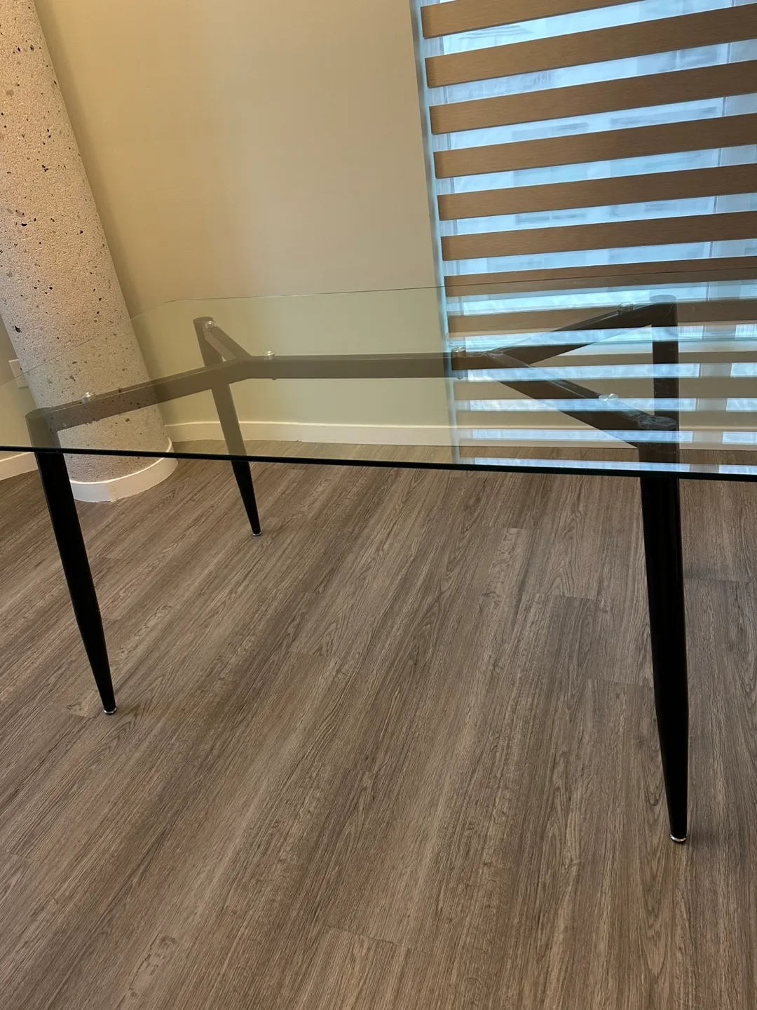 Glass Top Dining Table - Black Legs image indicator(3)