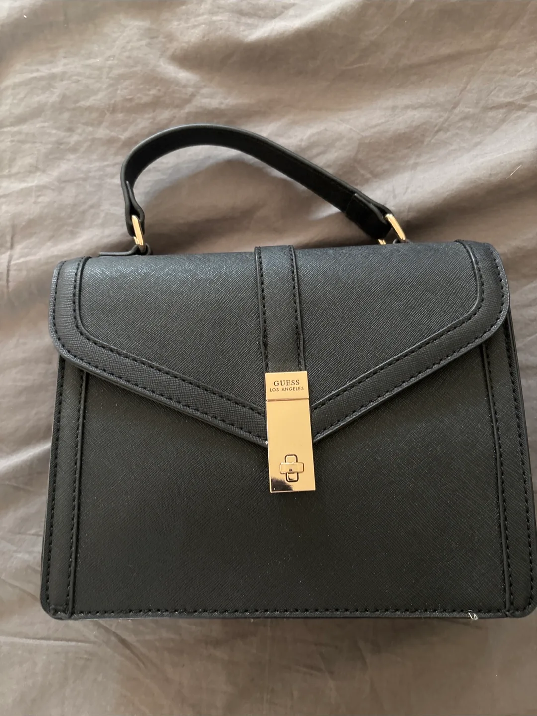 Guess Los Angeles Black Satchel Handbag thumbnail