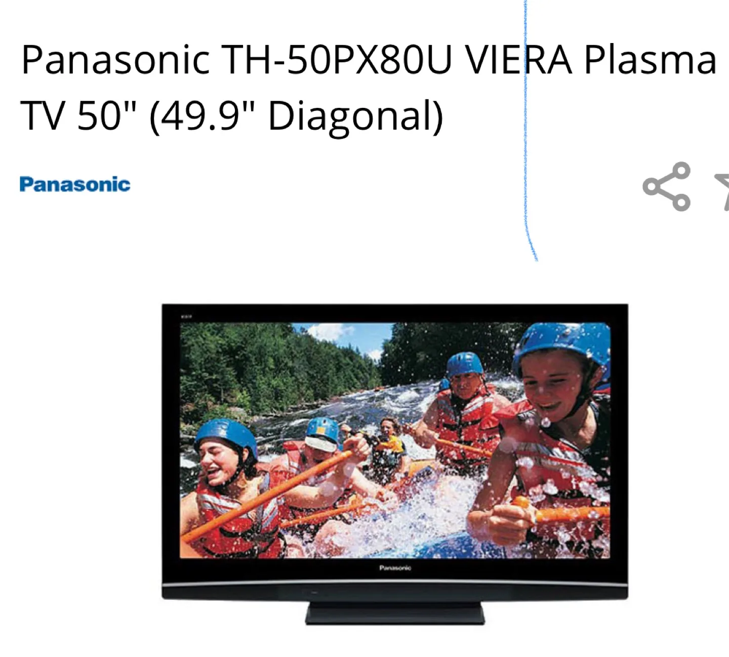 Panasonic VIERA TH-50PX80U 50" Plasma TV thumbnail