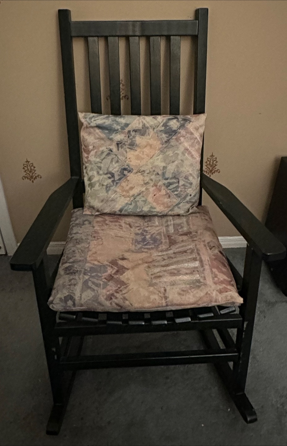 Rocking Chair with Floral Cushion