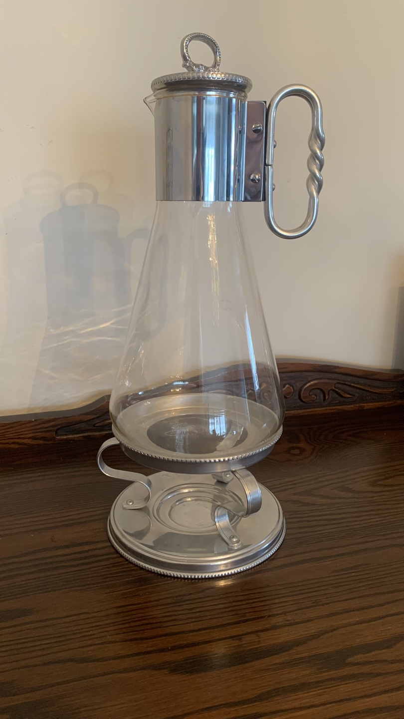 Vintage Glass & Silver Plated Coffee Carafe