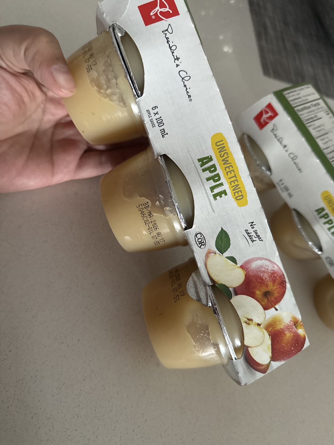 President's Choice Unsweetened Apple Sauce 6 x 100 mL
