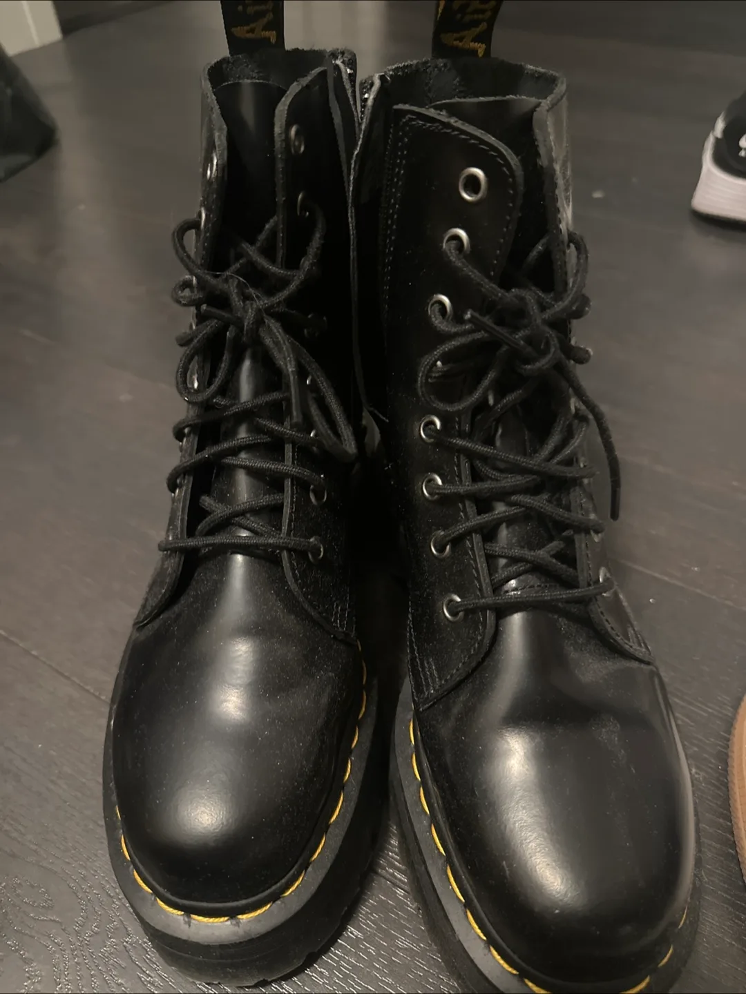 Dr. Martens Black Jadon Leather Platform Boots thumbnail